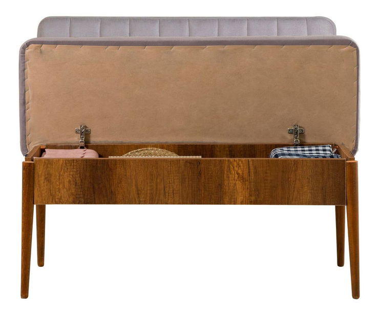 Lavice Vlasta 3 (ořech + světle fialová) (s úl. prostorem)