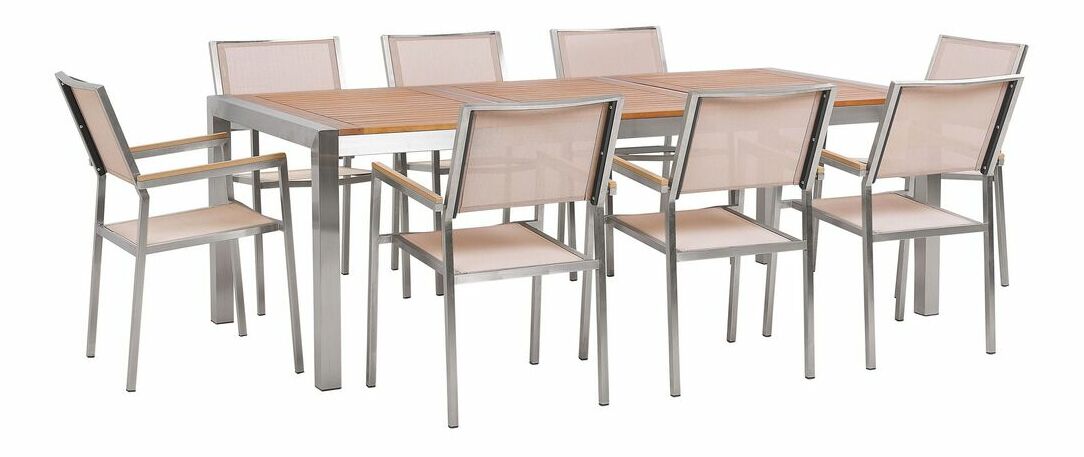 Zahradní sestava Giggles (světlé dřevo + béžová)