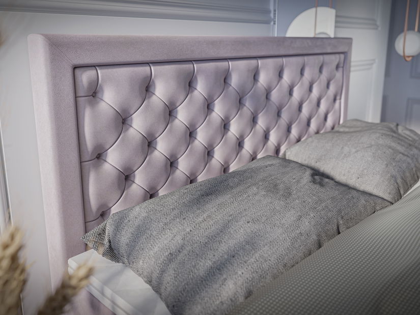 Jednolůžková boxspring postel 120 cm Lavande (levandulová) (s matrací a úl. prostorem)