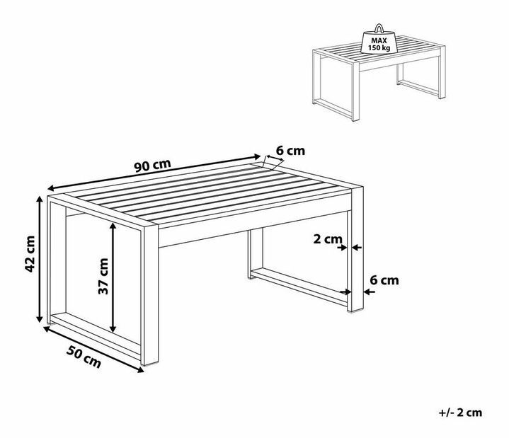  Zahradní konferenční stolek Shannon (tmavě šedá)