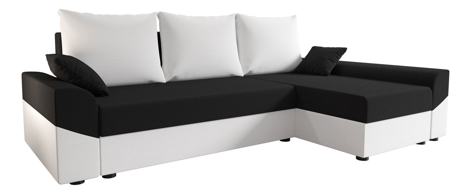 Rohová sedací souprava Dusk L (bílá + černá) (L)