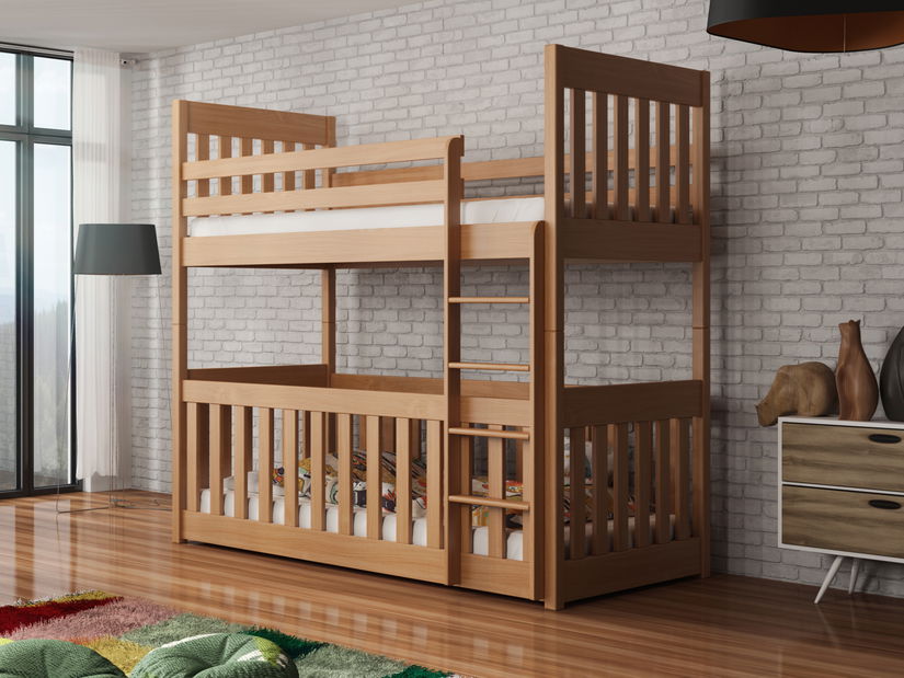 Dětská postel 90 cm Cristine (s roštem a úl. prostorem) (buk)