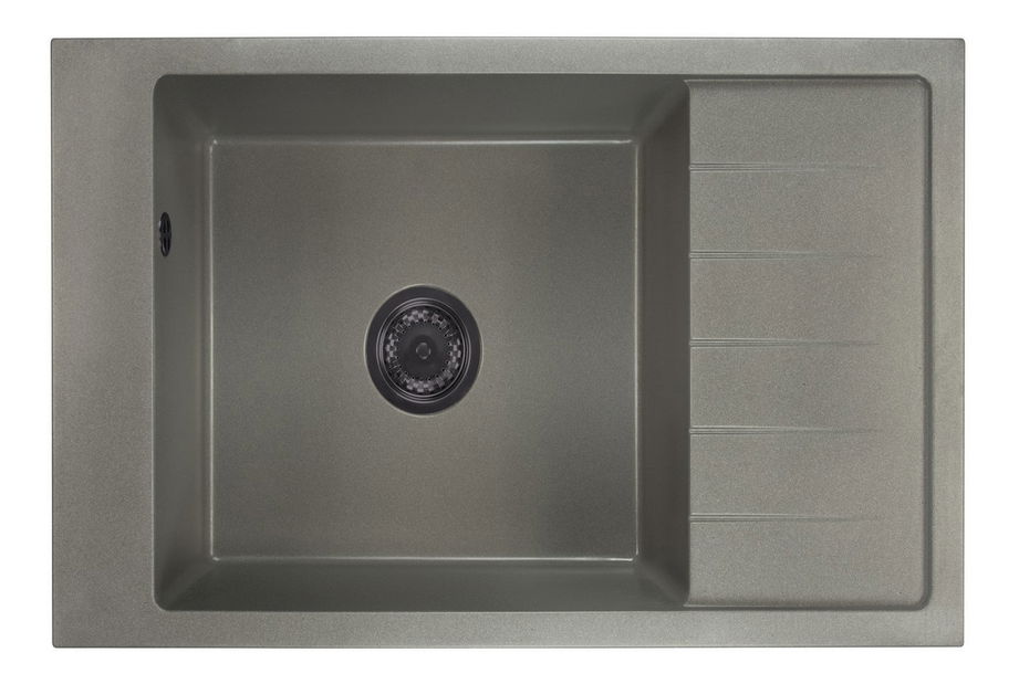 Kuchyňský dřez Lurano (šedá) (se 3 otvory pro baterii) (P)