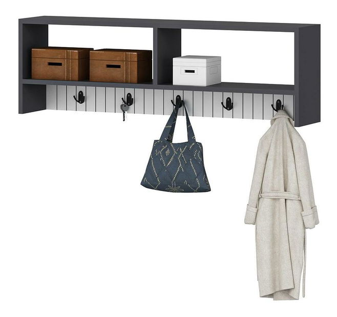 Věšákový panel Vabite 3 (antracit + bílá)