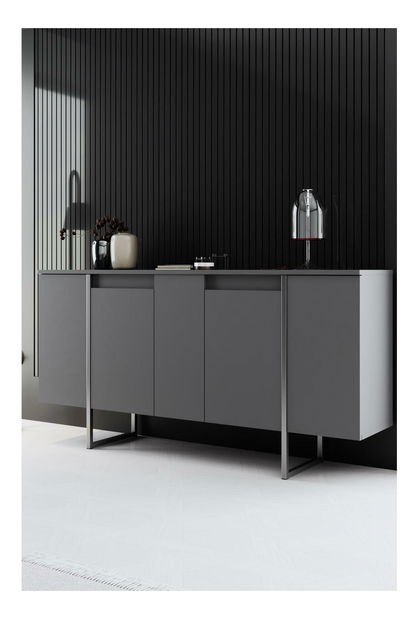 Skříňka Luna (antracit + stříbrná)