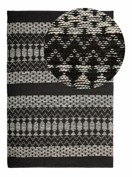 Koberec 140x200 cm SAKURA (látka) (černá)