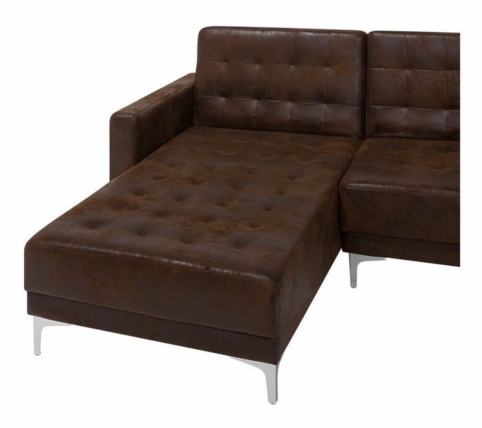 Rohová sedací souprava Aberlady 3 (hnědá) (s taburetem) (L)