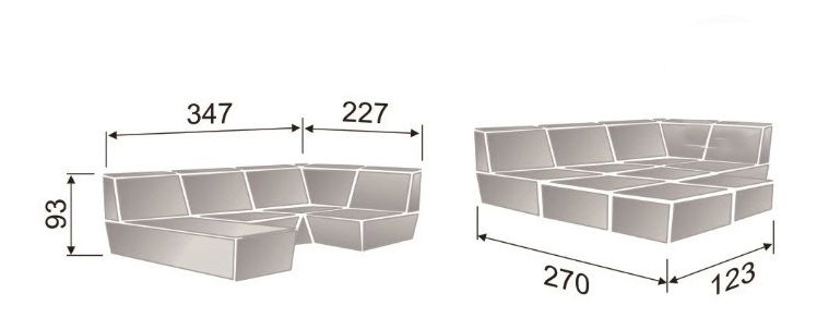 Rohová sedací souprava U Liza Falco 5/Madryt 1100 (L)