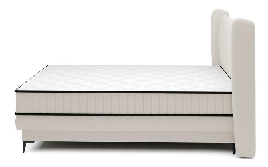 Manželská kontinentální postel 160 cm Dalmo 160 (s roštem) (s úl. prostorem) (bílá + černá)