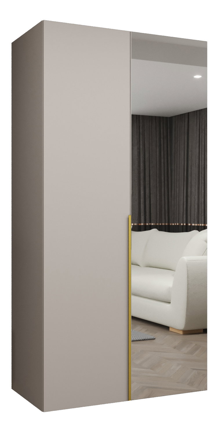 Šatní skříň 100 cm Alice 2 (kašmír + zlatá)