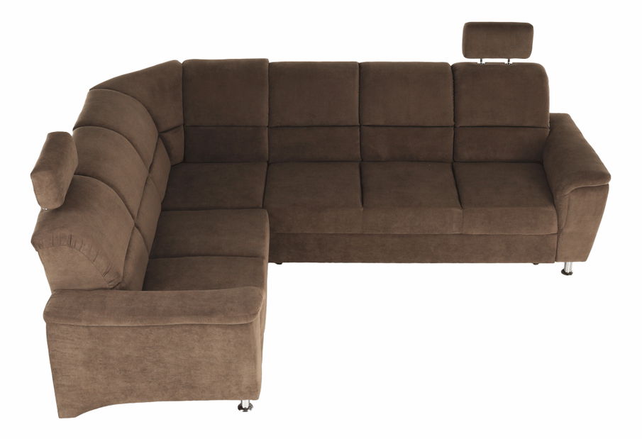Rohová sedací souprava Stan (hnědá) (L)