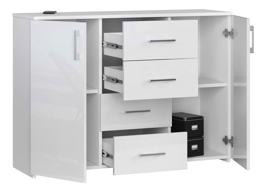 Komoda Kiran (lesk bílý)