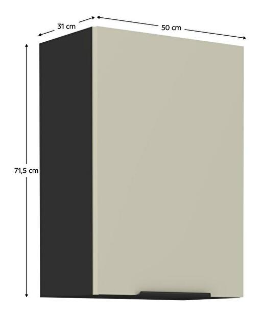 Horní kuchyňská skříňka Arikona 50 G 72 1F (kašmír + černá)