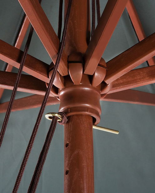 Zahradní slunečník 270 cm TRATORIA II (dřevo) (tmavě šedá)