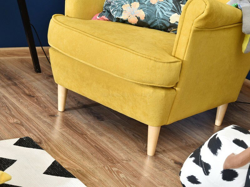 Křeslo ušák Margis (žlutá + ořech)