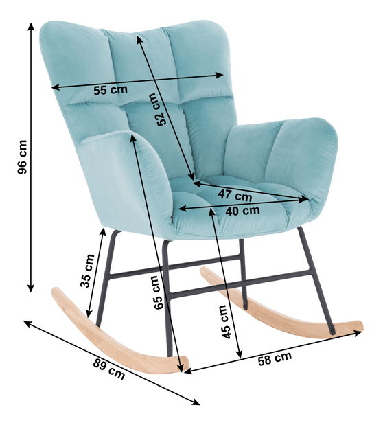Designové houpací křeslo Kerem (mentolová)