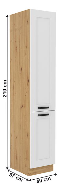 Vysoká skříňka Lesana 2 (bílá + dub artisan) 40 DK-210 2F 