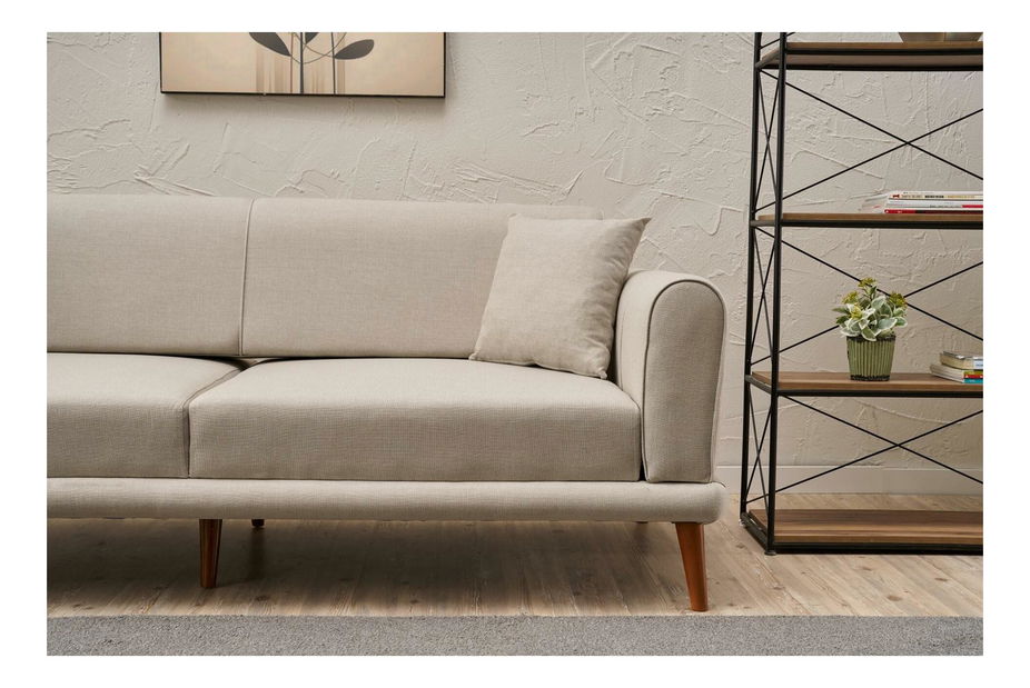 Pohovka trojsedačka Sorenella (krémová + ořech)