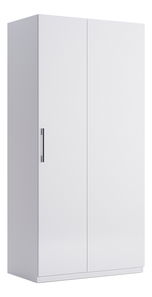 Šatní skříň Babylon B14 (bílá + bílá vysoký lesk)