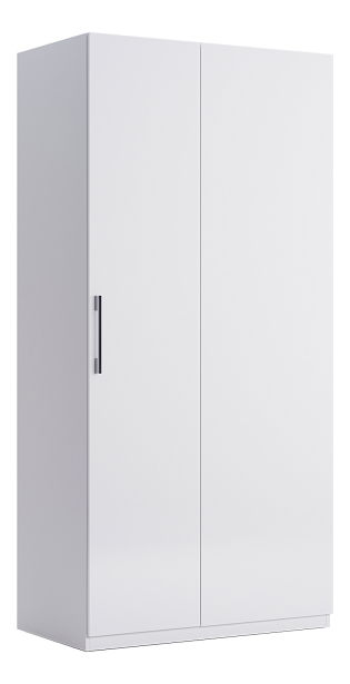 Šatní skříň Babylon B14 (bílá + bílá vysoký lesk)