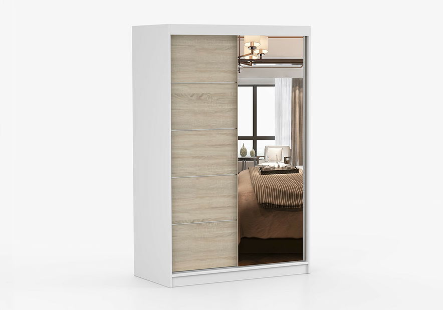 Šatní skříň Nestor 05 (bílá + dub sonoma)