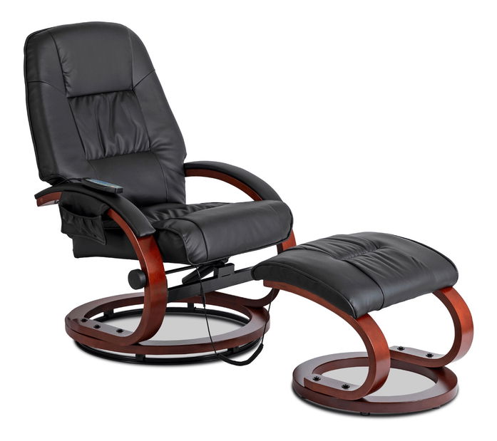  Masážní křeslo s taburetkou Canole (černá)