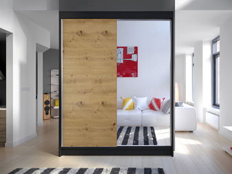 Šatníková skříň Chantal (černá + artisan)