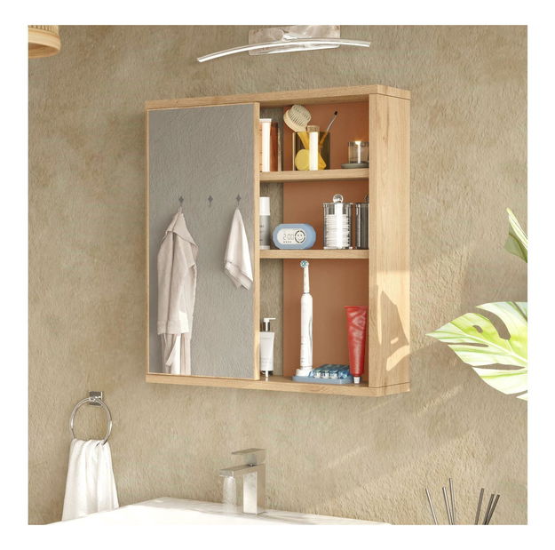  Koupelnová skříňka Nammy (cihlová + dub)