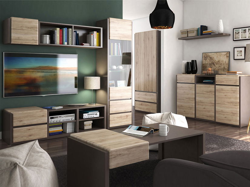 Regál BRW Author REG1D1S/20/6 (Láva + Ořech Columbia)