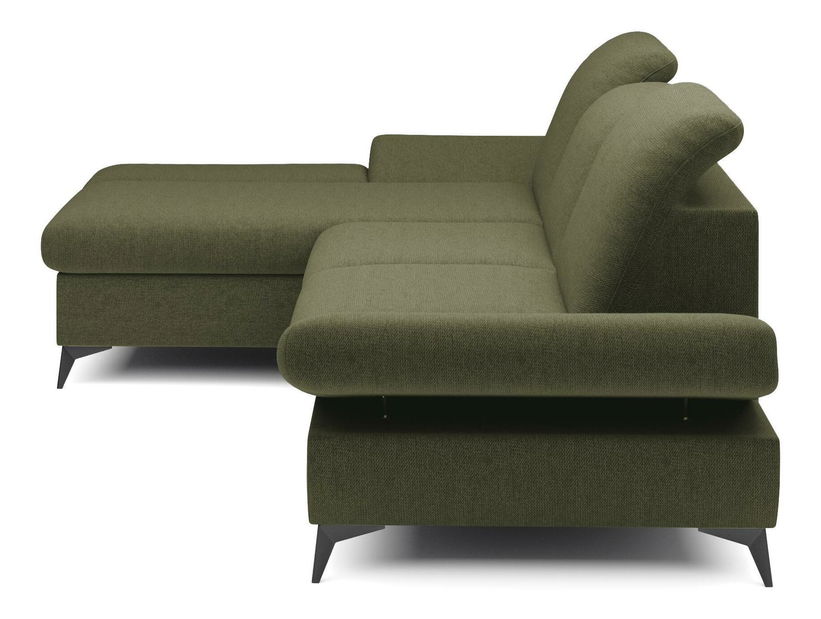 Rohová sedací souprava Harpie (tmavě zelená) (L)
