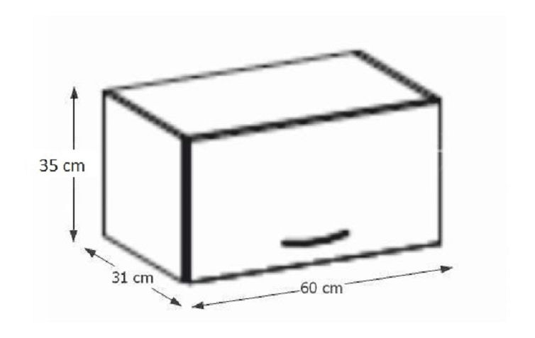 Horní kuchyňská skříňka nad digestoř Pleitton 60 OK 40