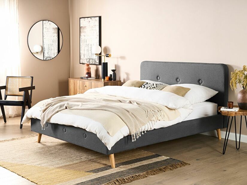 Manželská postel 160 cm Renza (šedá) (s roštem)