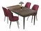 Jídelní set Nilla (ořech barokní + prašná růžová) (pro 4 osoby)