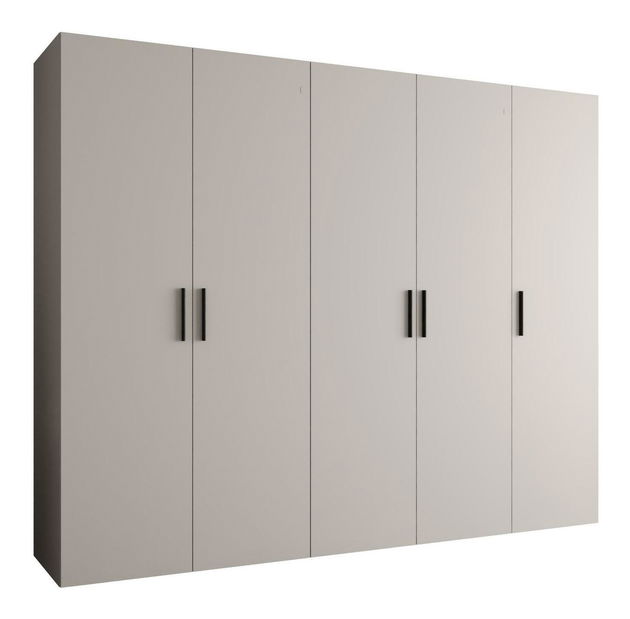 Šatní skříň 250 cm Borry 1 (kašmír + černá)