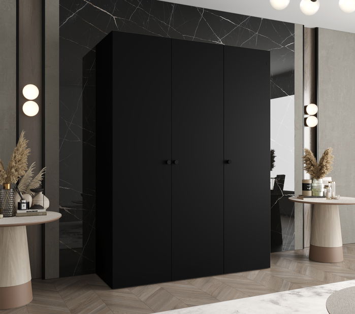 Šatní skříň 150 cm Parna 1 (černá + černá)