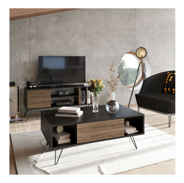 Konferenční stolek Mistique (černá + ořech)