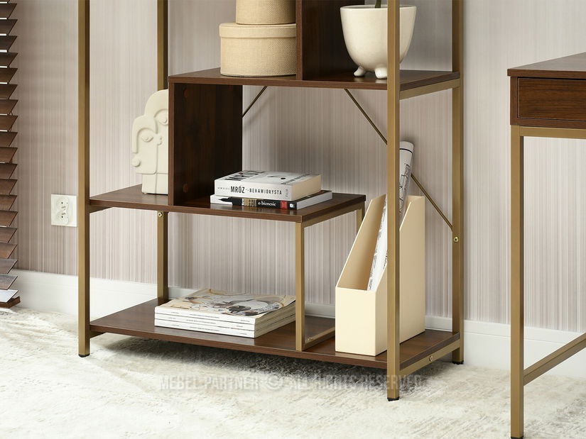 Regál Harp B (ořech + zlatá)