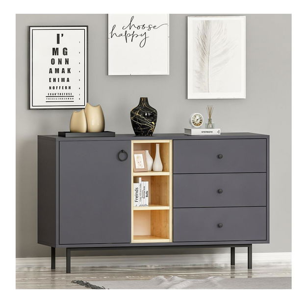 Sestava nábytku do obývacího pokoje Natty 1 (antracit)