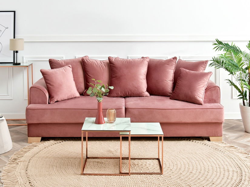 Konferenční stolek Prana Law (bílý mramor + měděná)