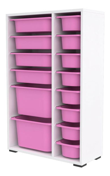 Organizér na hračky Dremonka 7 (růžová + bílá)