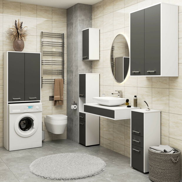 Skříňka nad pračku Fulgor 180 (bílá + grafit)