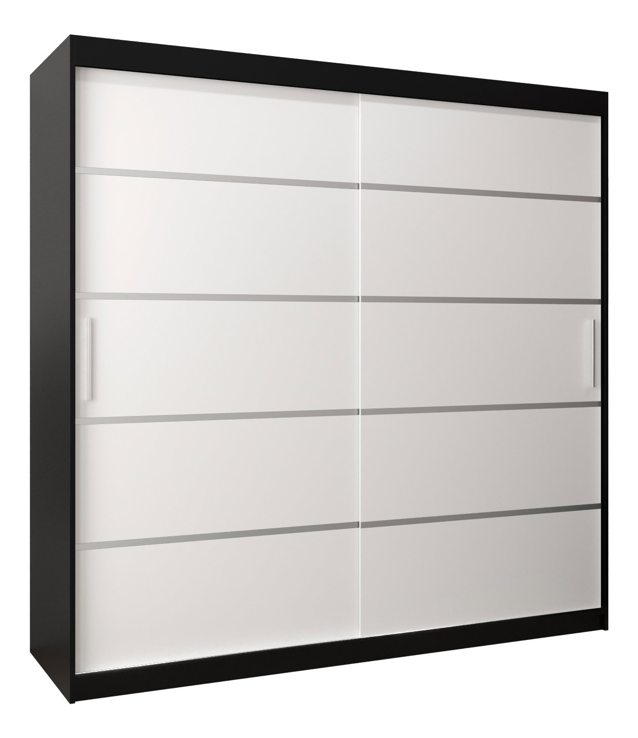 Šatní skříň 250 cm Verika 1 250 (černá + bílá)