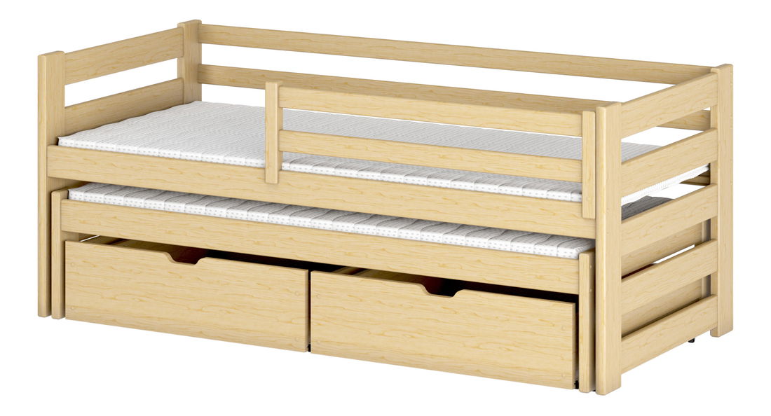Dětská postel 90 cm Keith (s roštem a úl. prostorem) (borovice)