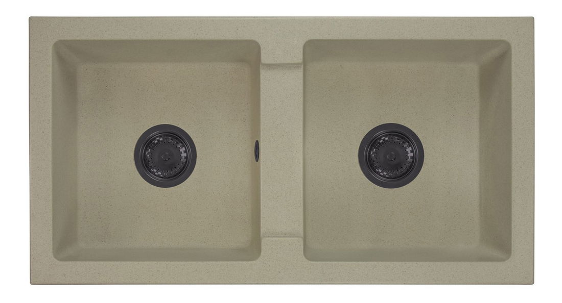 Kuchyňský dřez Byrbys (béžová) (se 2 otvory pro baterii)