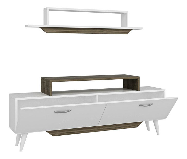 Obývací stěna Tebeka 2 (bílá + ořech)