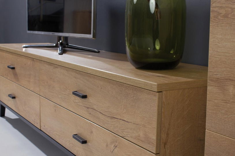 TV stolek/skříňka Joyce J6 (dub lefkas + černá) *výprodej