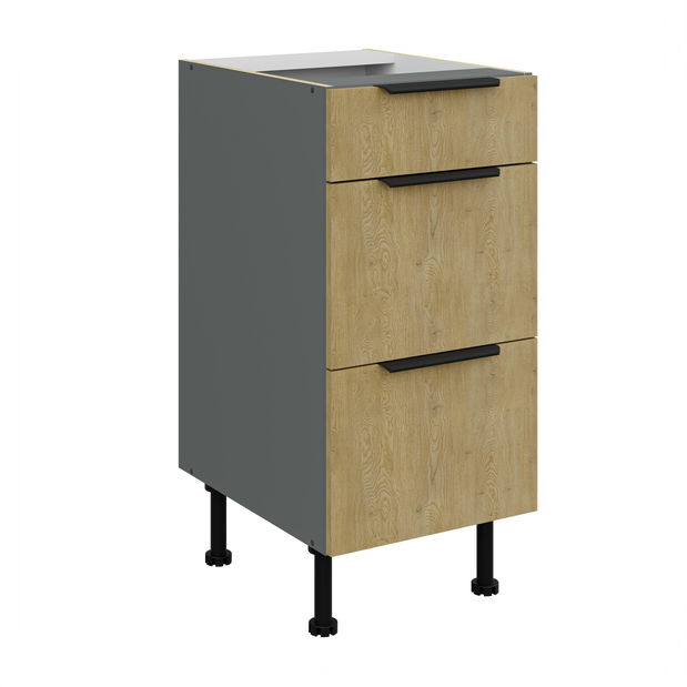 Dolní kuchyňská skříňka Carminia 40 D 3S BB PREMIUM BOX (dub cremona + antracit)