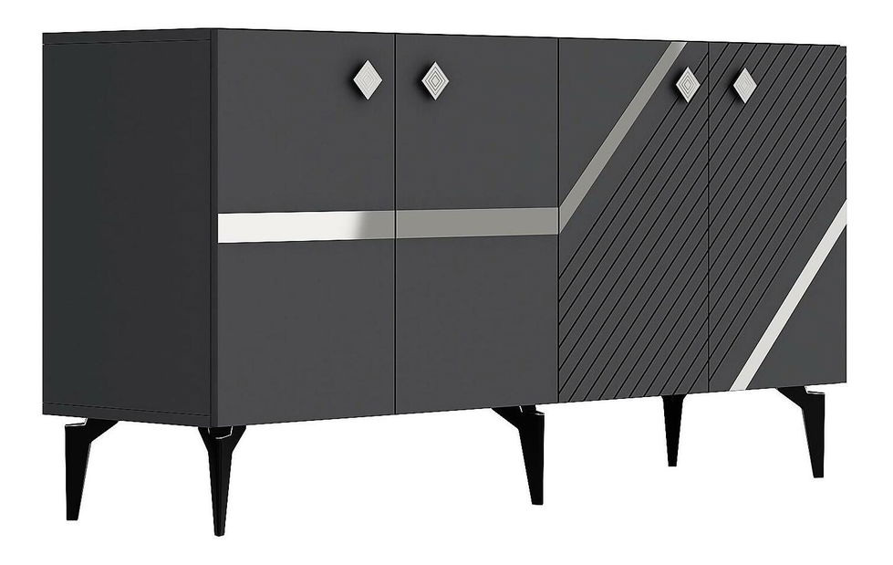 Skříňka Tabivo (antracit + stříbrná)