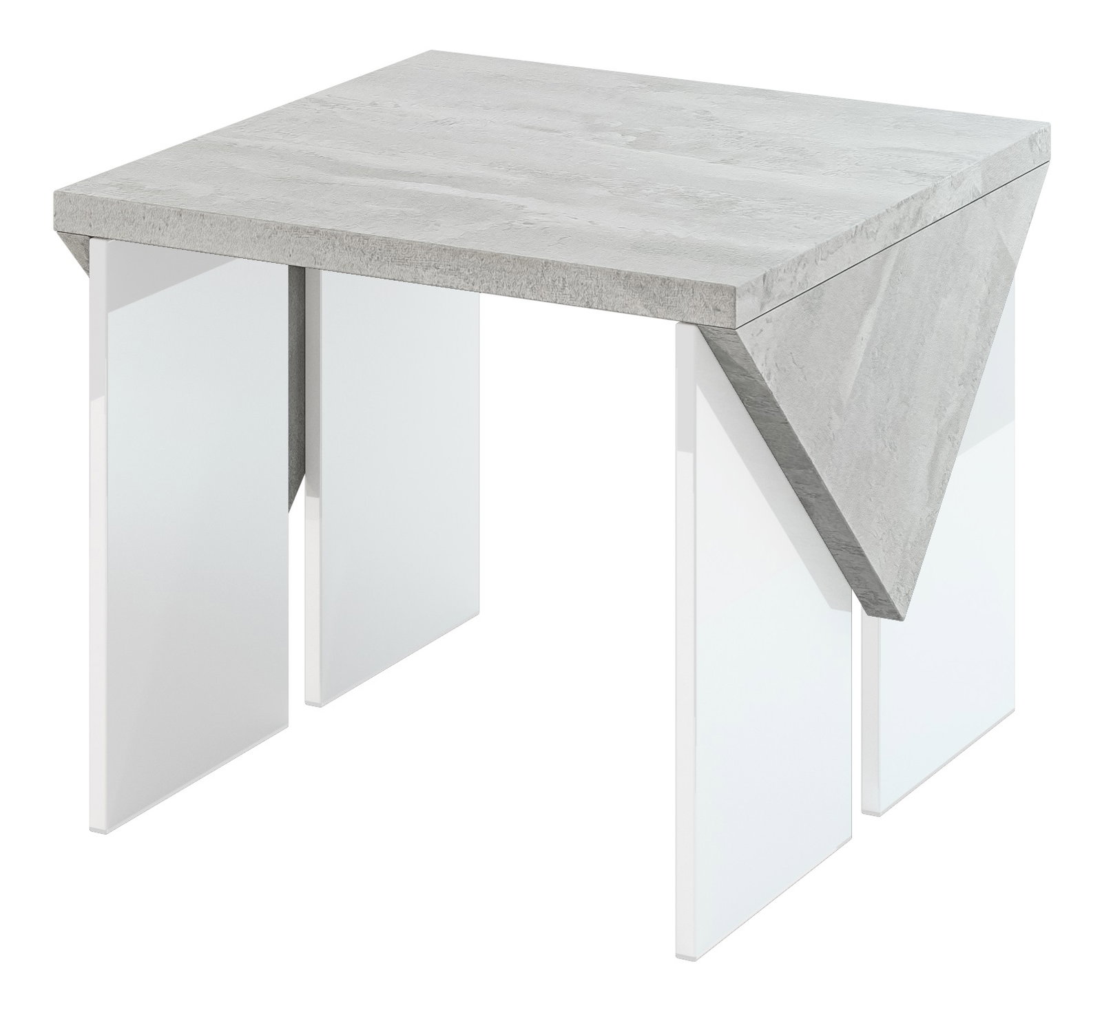 Konferenční stolek Tarni (světle šedá + lesk bílý)