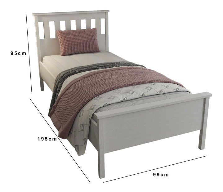 Jednolůžková postel Franc 61 (bílé dřevo)